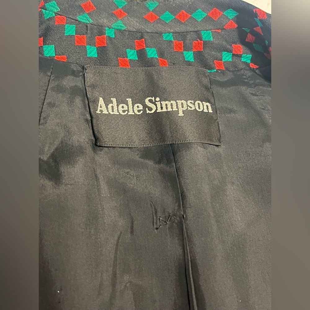 Adele Simpson Jacket Geometric Pattern Of Red And… - image 8